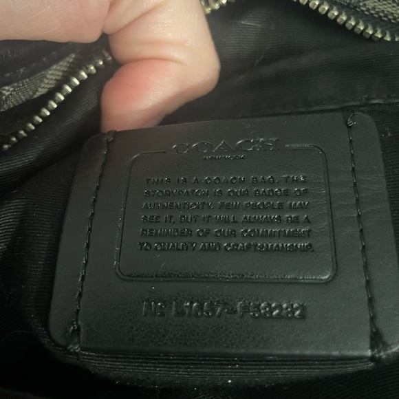 Coach Signature Zip Top Tote F58282 Black/Grey - Picture 4 of 4